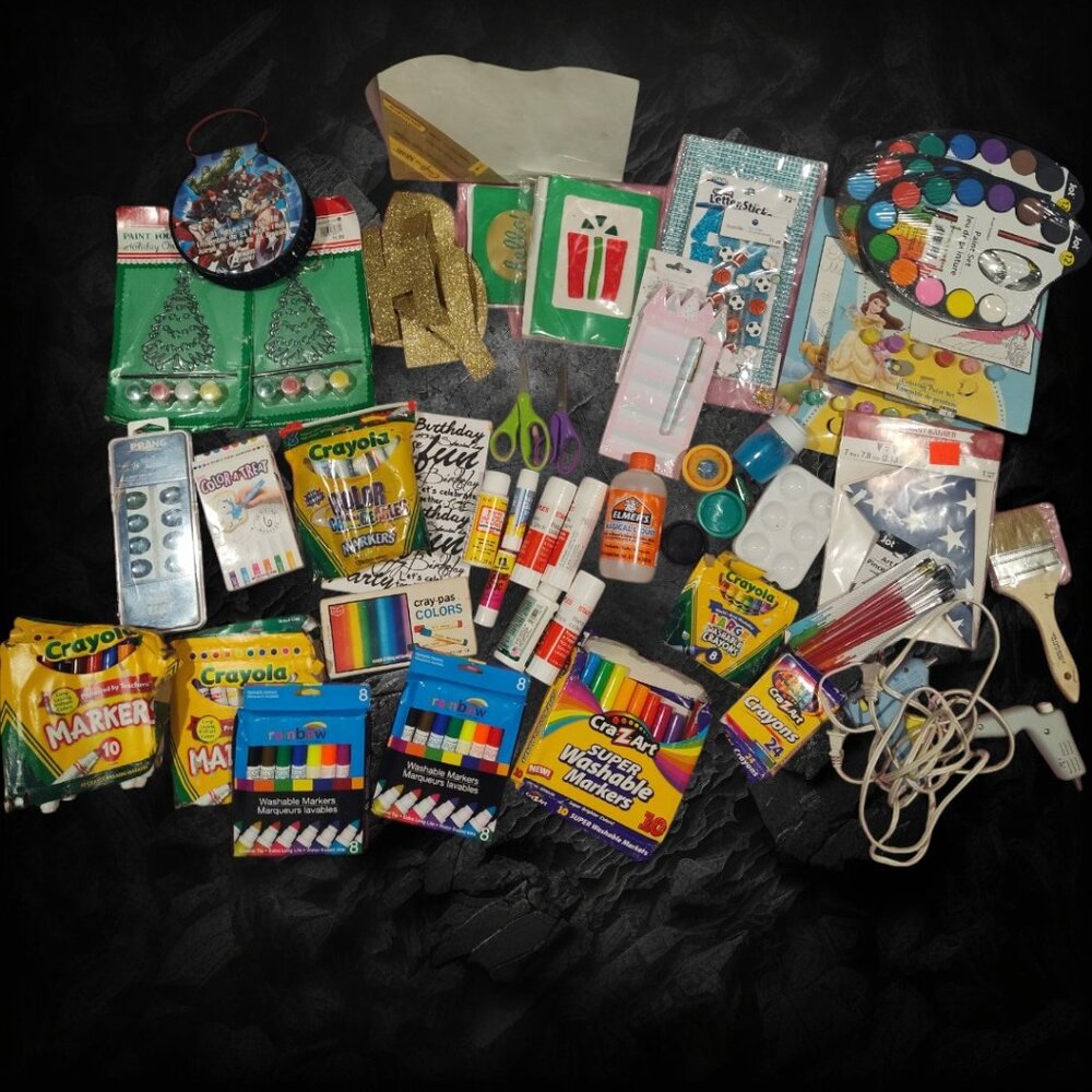 School Supplies Crayola Pencils Markers Stickers Paint Glue Classroom